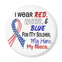 Red White Blue For My Niece Fridge Magnets