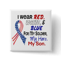 Red White Blue For My Son Pin