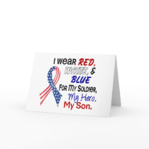 Red White Blue For My Son Greeting Card