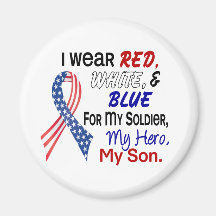 Red White Blue For My Son Fridge Magnet