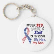 Red White Blue For My Son Key Chains