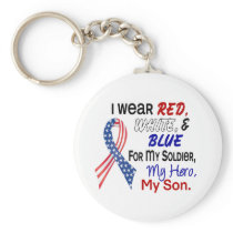 Red White Blue For My Son Key Chains