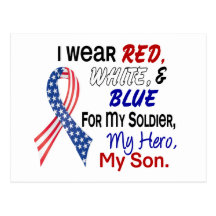 Red White Blue For My Son Post Card