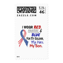 Red White Blue For My Son Stamp