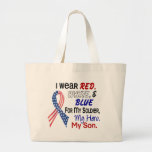 Red White Blue For My Son Tote Bags