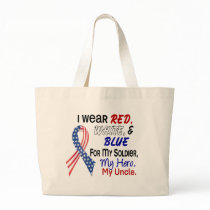 Red White Blue For My Uncle Tote Bags