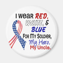 Red White Blue For My Uncle Fridge Magnets