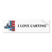 Red, White Blue Go Cart Bumper Stickers