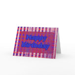 Red white blue Happy Birthday Card
