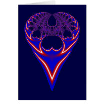 Red White & Blue Heart Fractal Card