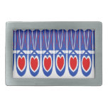 Red White Blue Hearts Belt Buckle