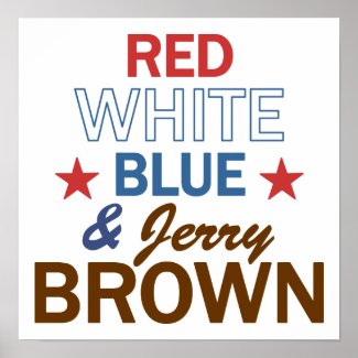 Red, White, Blue & Jerry Brown print
