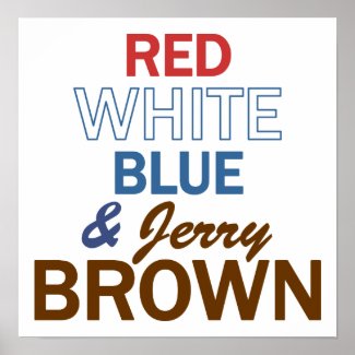 Red, White, Blue & Jerry Brown print