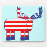 Red, White & Blue Moose Mousepad