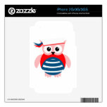 Red White Blue Nautical Owl Skin For iPhone 2G