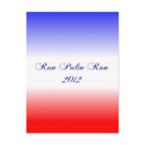 Red White & Blue Palin 2012 Postcard