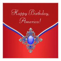 Red White Blue Patriotic 4th of July Party Custom Announcement