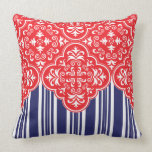 Red, White, Blue Pattern Decorative Throw Pillows