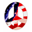 Red White & Blue Peace Sign t-shirt by ARTegrity Red White & Blue Peace Sign t-shirt