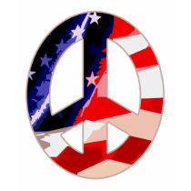 Red White & Blue Peace Sign t-shirt by ARTegrity Red White & Blue Peace Sign t-shirt