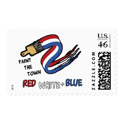 Red White & Blue postage by patriotic_tshirts