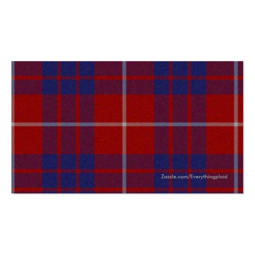 Red, White, & Blue Scottish Plaid Business Card (back side)