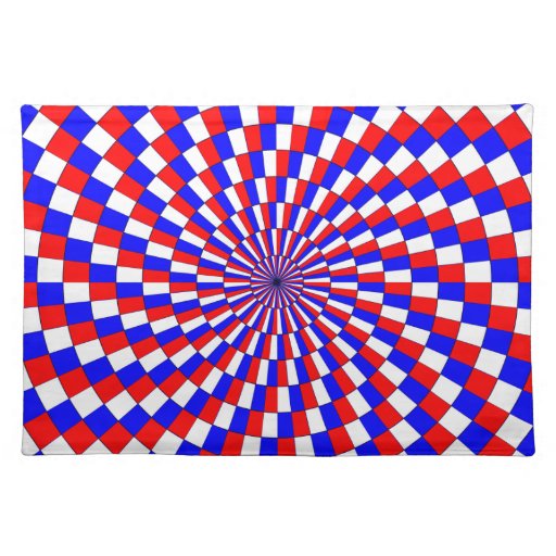Red White Blue Spiral Placemats