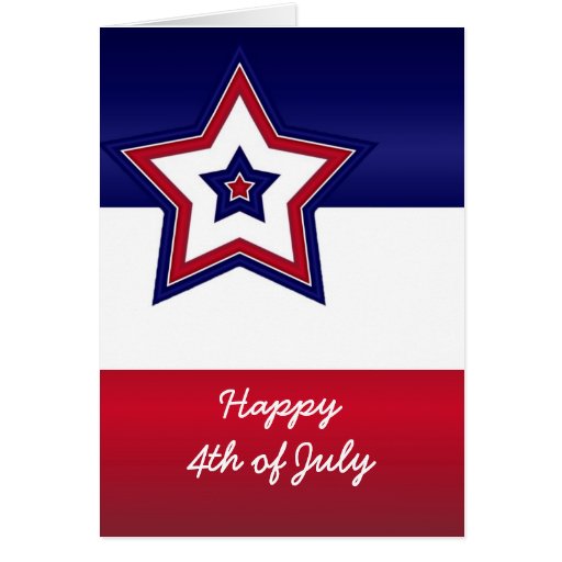 Red White & Blue Star Card