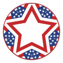 Red White & Blue Star Design to Add Text Stickers