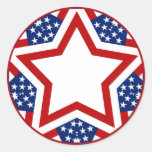 Red White & Blue Star Design to Add Text Stickers