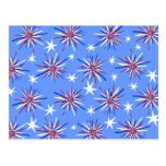 Red White & Blue Starbursts Postcards