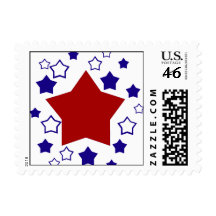 Red, White & Blue Stars Postage