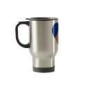 Red White & Blue Stars & Stripes Heart Travel mugs by JuJuGarden Red White & Blue Stars & Stripes Heart Travel mugs