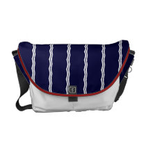 Red, White & Blue Stripes Rickshaw Messenger Bags