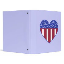 Red White Blue USA Heart Binder
