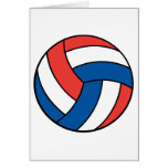red white blue volleyball greeting card