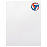 red white blue volleyball letterhead