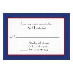 Red, White, & Blue Wedding RSVP Card Personalized Invitation