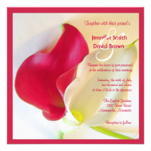 Red & White Calla Lily Wedding Invitation