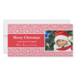 Red White Candy Cane Christmas Card photo cards