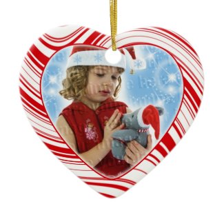 Red &amp; White Candy Cane Custom Christmas Ornament