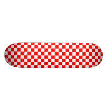 Red & White Checkerboard Skateboard