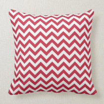 Red White Chevron Pattern Pillows