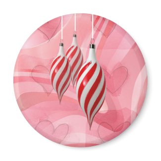RED & WHITE CHRISTMAS ORNAMENTS by SHARON SHARPE magnet