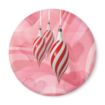 RED & WHITE CHRISTMAS ORNAMENTS by SHARON SHARPE magnets by sharonsharpe RED & WHITE CHRISTMAS ORNAMENTS by SHARON SHARPE magnets