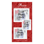 Red White Christmas Peace Customizable Photo Cards