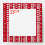 Red white Christmas Snowflake pattern Envelope