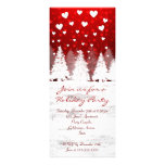 Red & White Christmas snowy photo invitations invitations