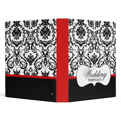 Red/White Damask Binder