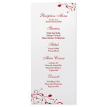 Red & White Floral Decal Reception Menu rack cards